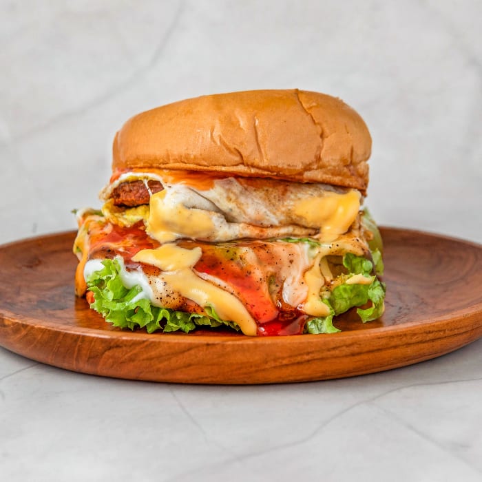 Lemak Burger Single (Burger Ramly).